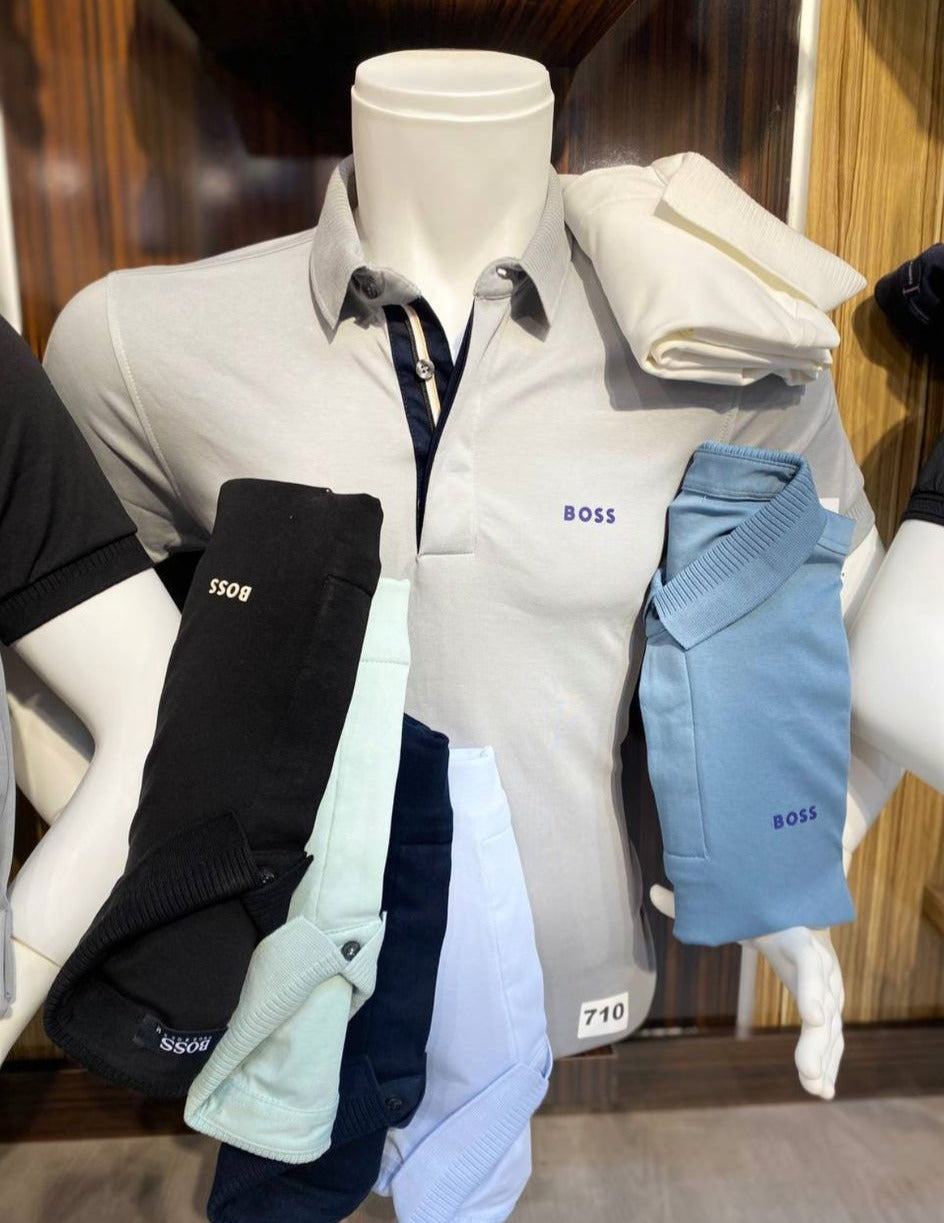 BOSS Muška majica na kragnu